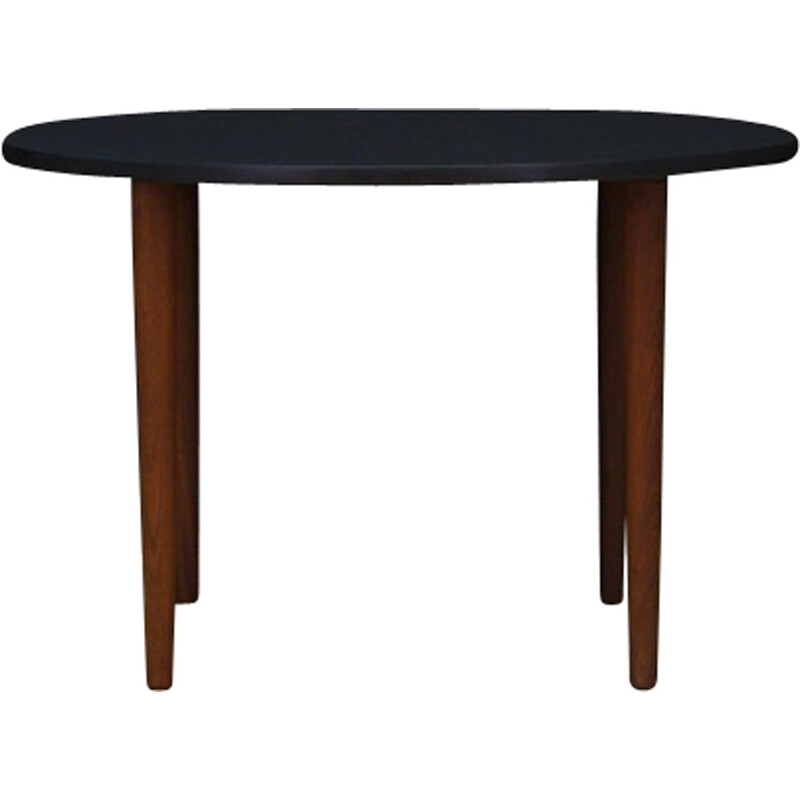 Vintage scandinavian black coffee table in teak - 1960s