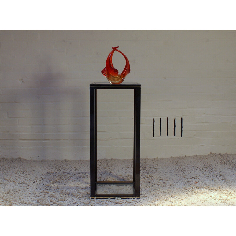 Pillar in metal, brass and glass, Pierre VANDEL - 1970s
