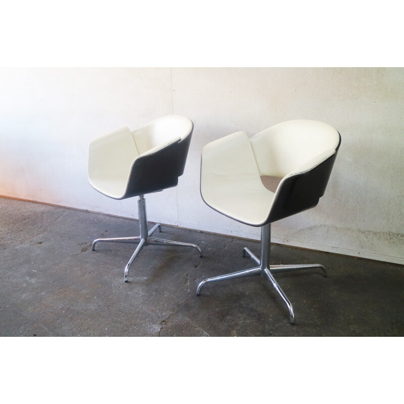 Suite de 4 fauteuils vintage de bureau "Rondo" en bois lamellé pour Bene - 2006s
