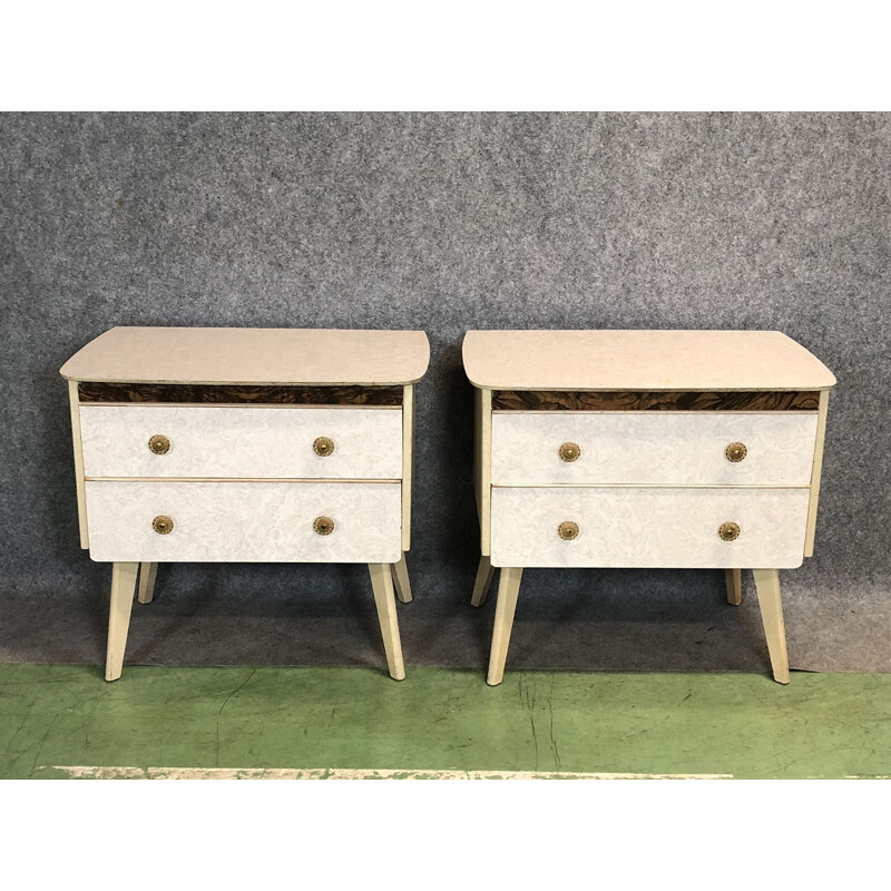 Pair of small vintage dresser - 1970s