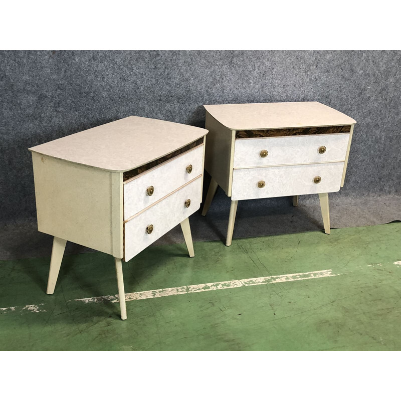 Pair of small vintage dresser - 1970s
