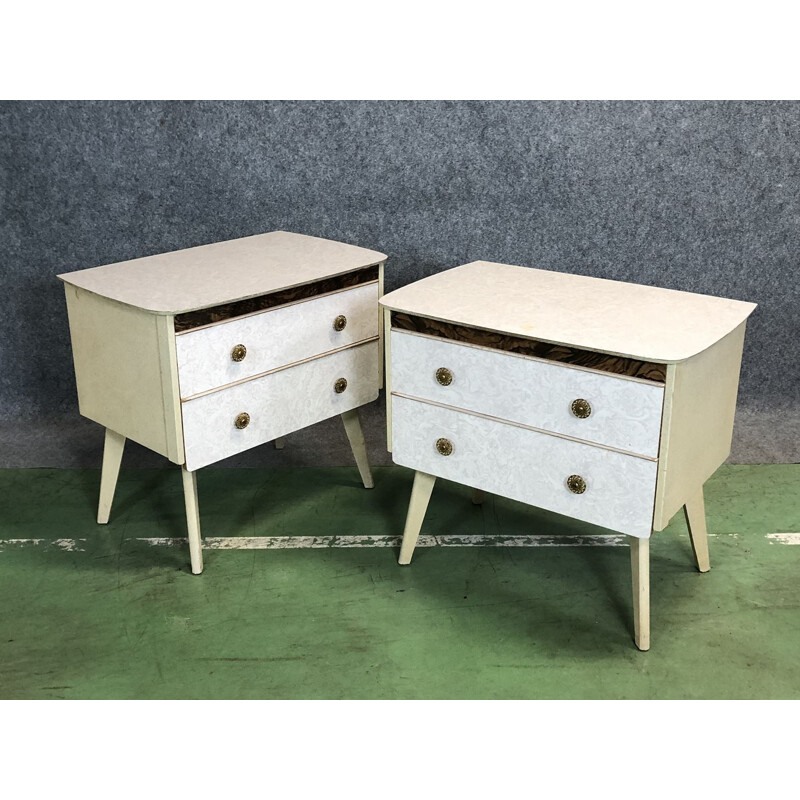Pair of small vintage dresser - 1970s