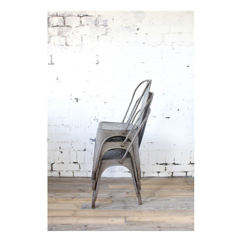 Set of 3 vintage grey chair by Xavier Pauchard - 1930s
