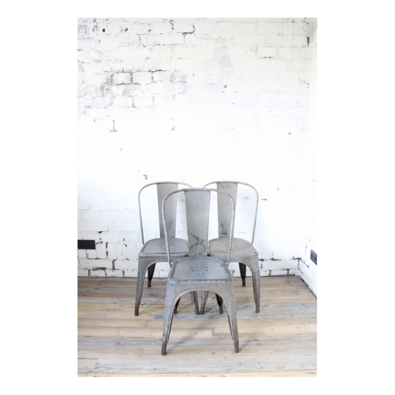 Set of 3 vintage grey chair by Xavier Pauchard - 1930s