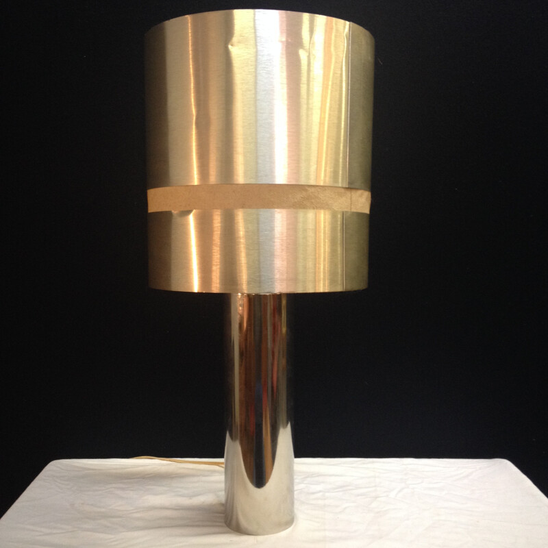 Lampe vintage en métal chromé - 1970