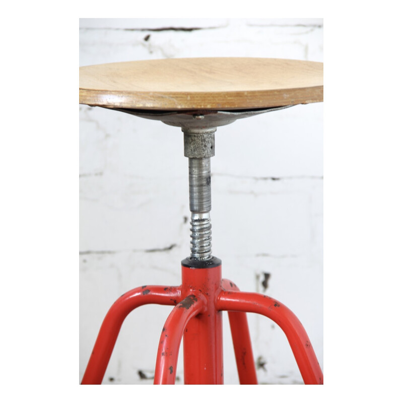 Vintage red industrial turnstile - 1970s