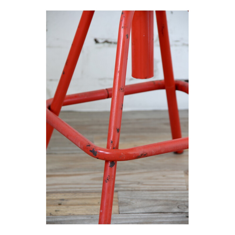 Vintage red industrial turnstile - 1970s