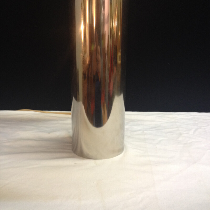 Lampe vintage en métal chromé - 1970