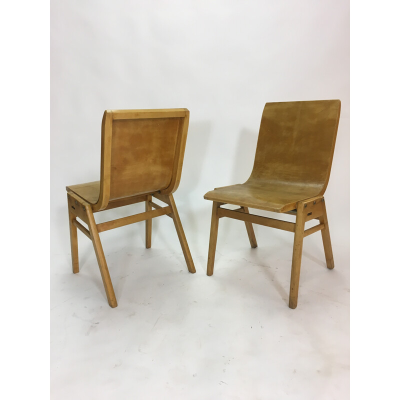 Set of 2 vintage Plywood Chair by Roland Rainer - 1950s