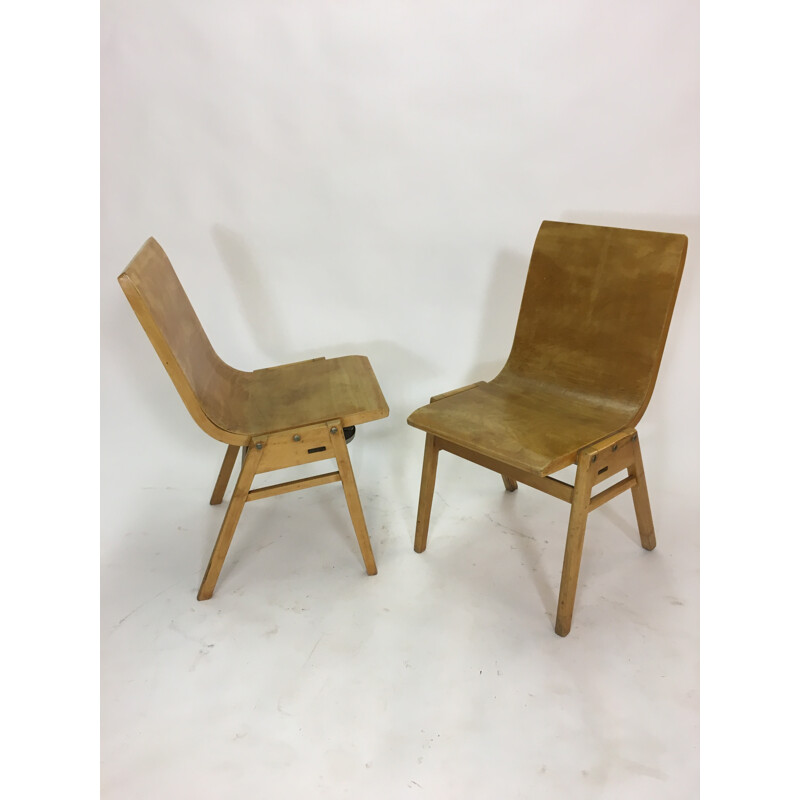 Set di 2 sedie vintage in compensato di Roland Rainer - 1950