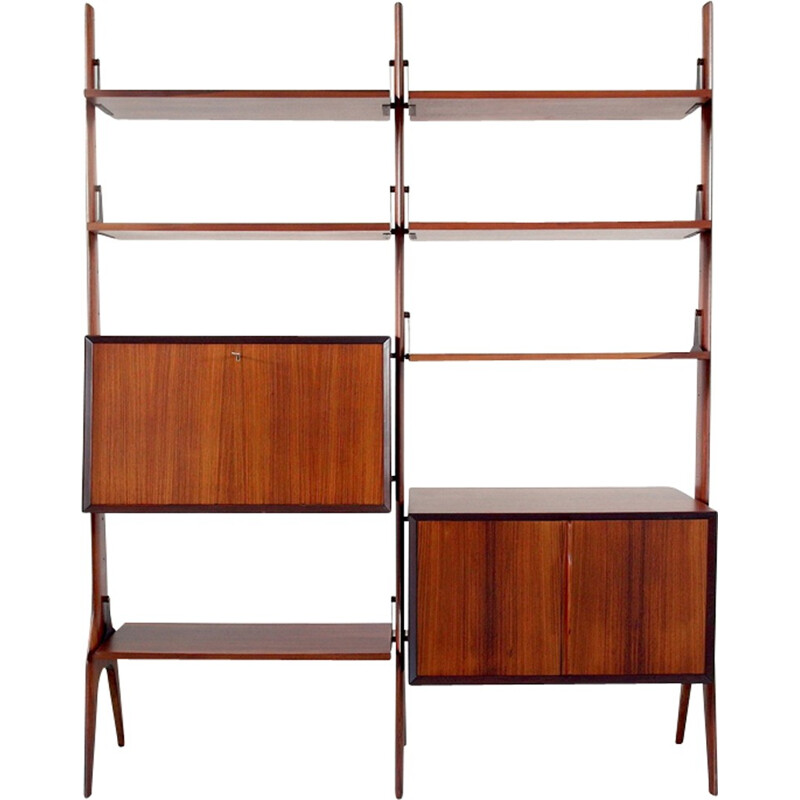 Vintage Italian shelving unit in rosewood - 1950s