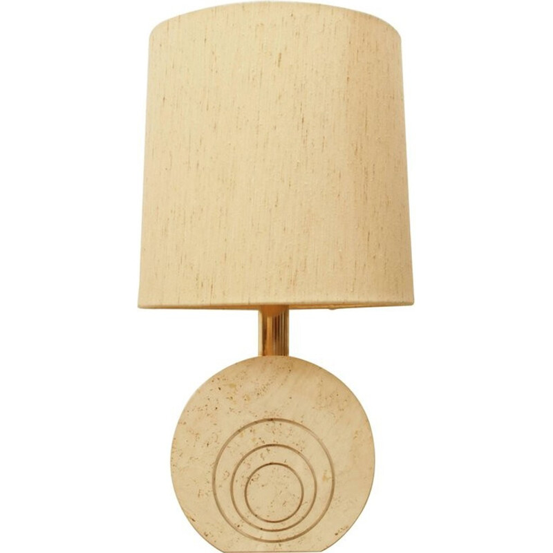 Vintage table lamp in travertine by Fratelli Manelli - 1970s