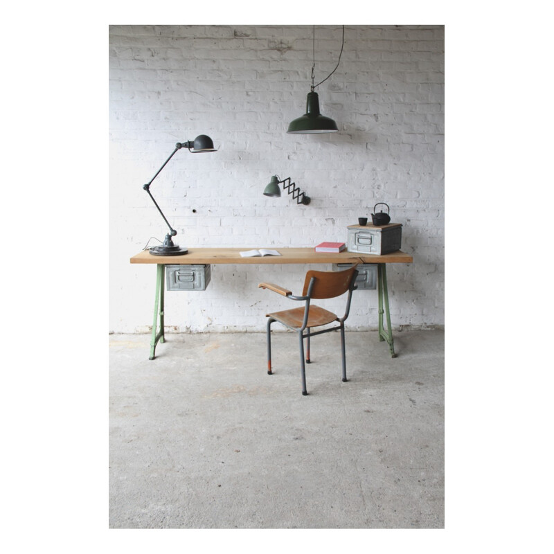 Desk work table with old machine chassis - 1960s