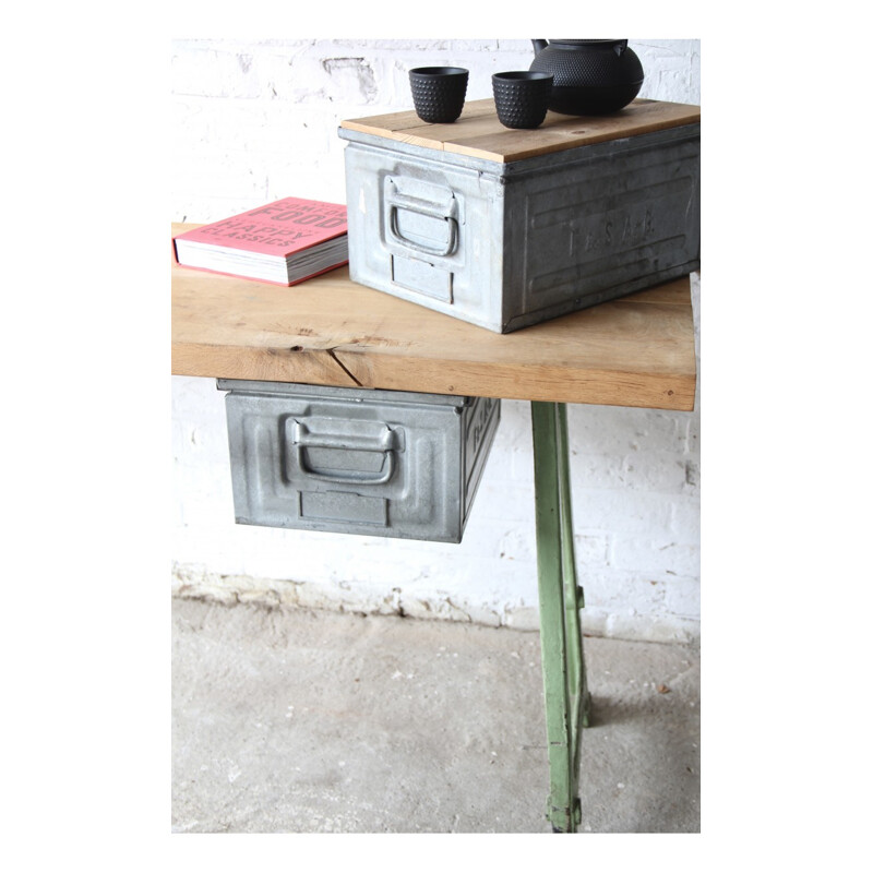 Desk work table with old machine chassis - 1960s