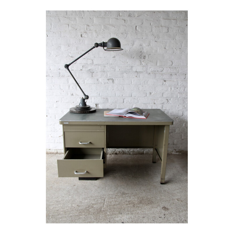 Unique industrial desk in metal - 1960s