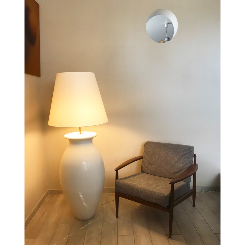 Vintage floor lamp in ceramic by Jacques Molin for Faïencerie de Charolles - 1980s