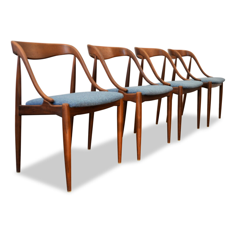 Set of 4 vintage dining chairs in teak by Johannes Andersen - 1960s