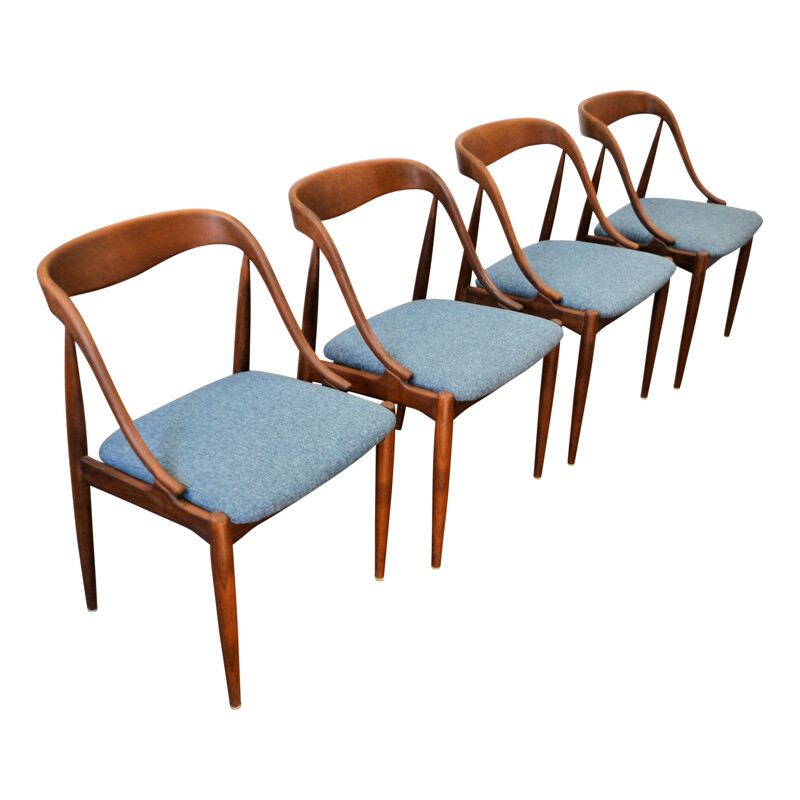 Suite de 4 chaises à repas vintage en teck par Johannes Andersen - 1960