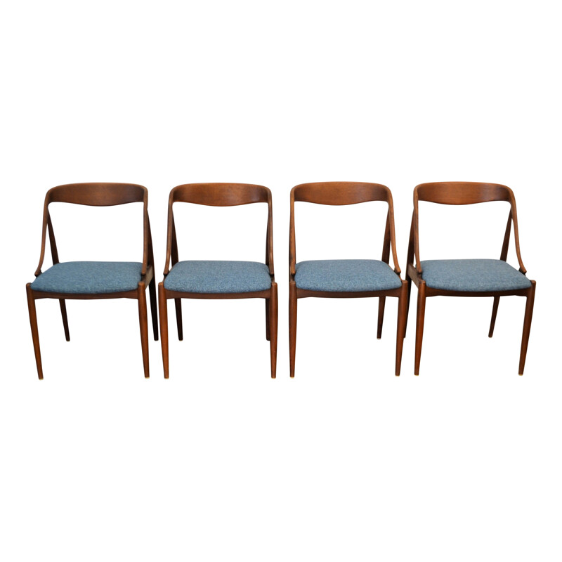 Set of 4 vintage dining chairs in teak by Johannes Andersen - 1960s