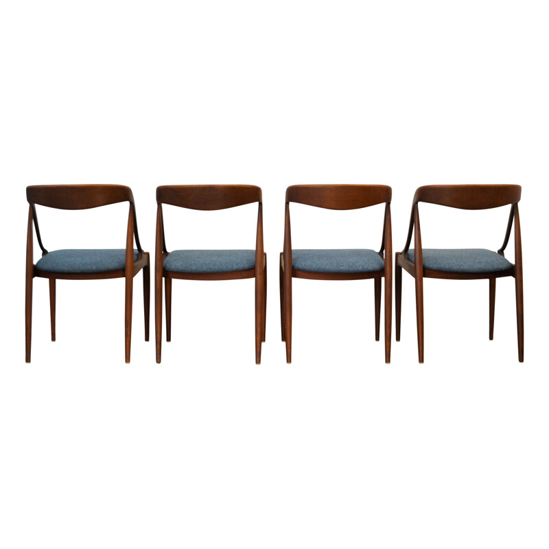 Set of 4 vintage dining chairs in teak by Johannes Andersen - 1960s