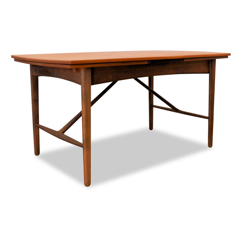 Table à repas vintage en teck par Svend Aage Madsen pour K. Knudsen - 1950