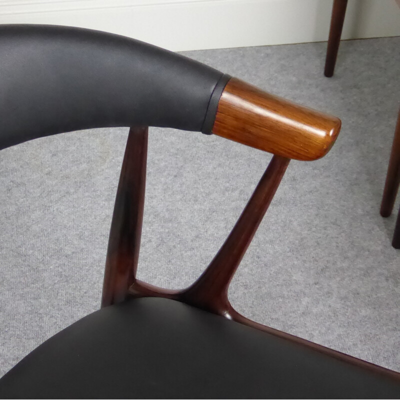 Set of 5 vintage dining chairs in rosewood by Johannes Andersen - 1960s