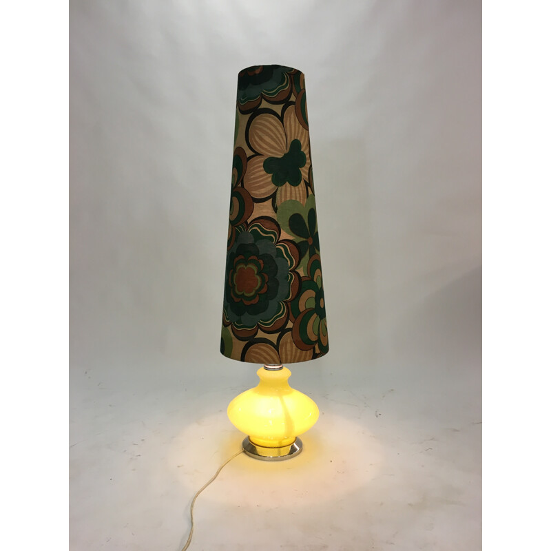 Lámpara de pie amarilla vintage de cristal de Murano - 1970