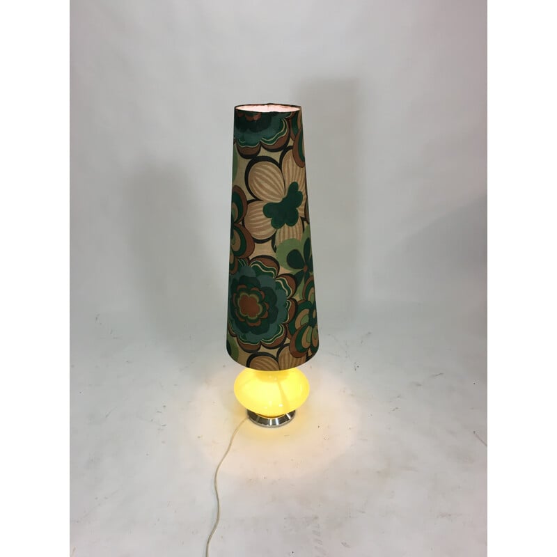 Vintage gele staande lamp in Murano glas - 1970