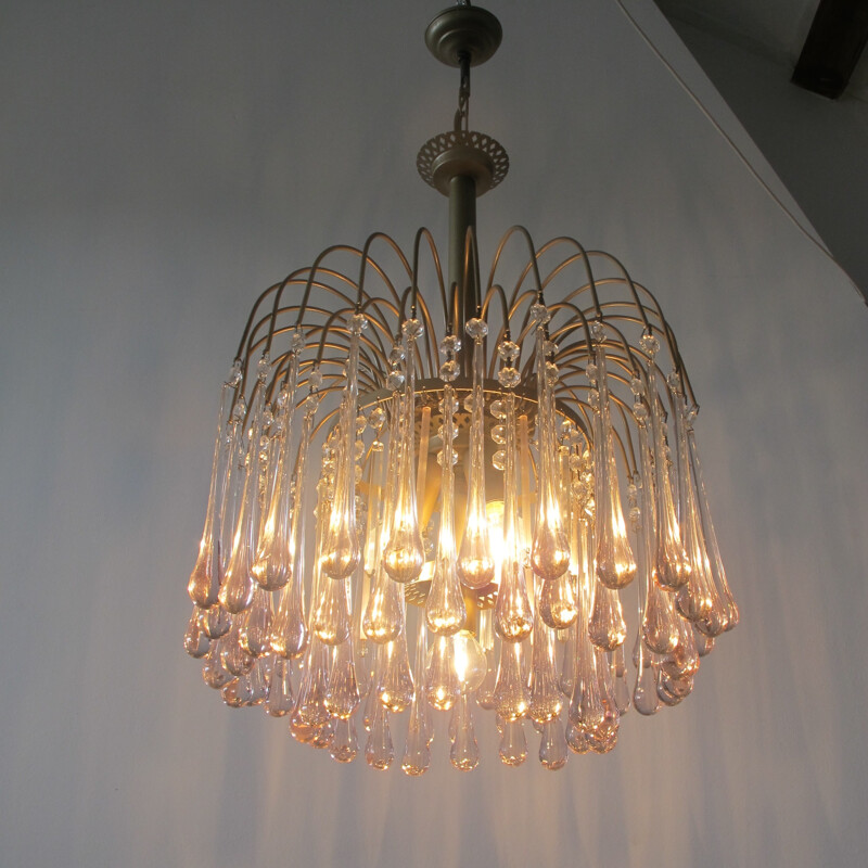 Vintage chandelier in Murano glass by Paolo Venini - 1960s