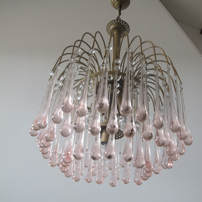 Vintage chandelier in Murano glass by Paolo Venini - 1960s