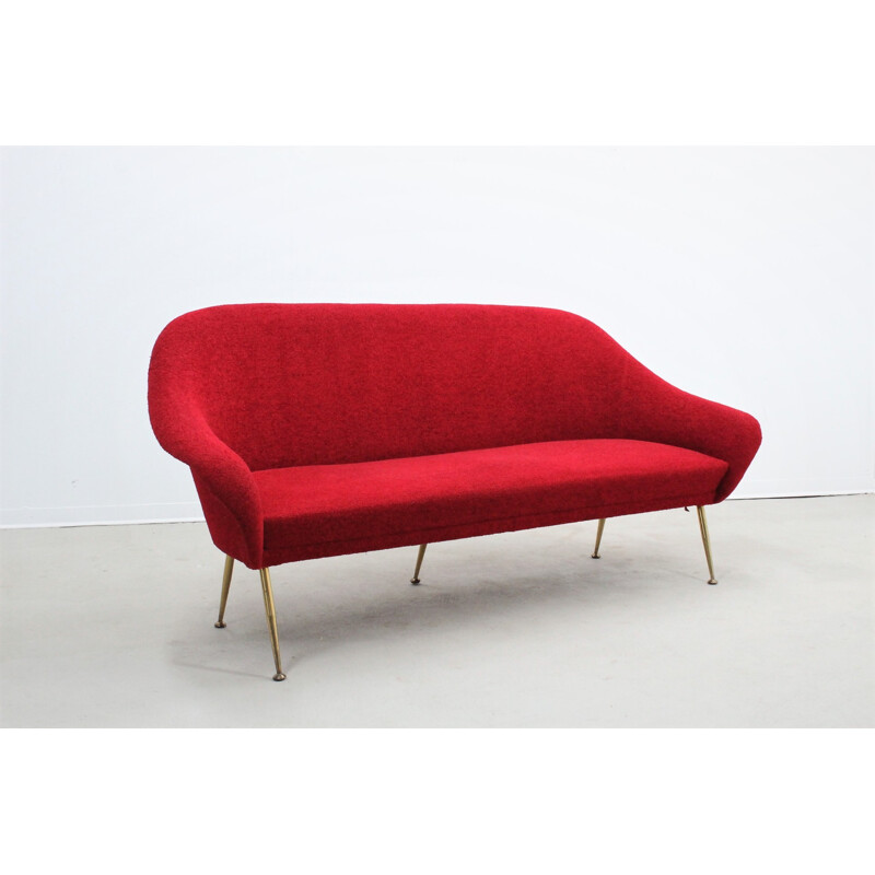 Vintage red "Orestto" red sofa - 1950s