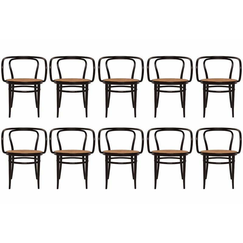 Suite de 10 chaises vintage No.209 par Vienna Thonet - 1980