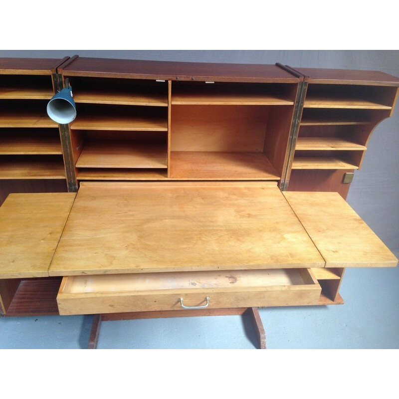 Vintage Box Desk in teak with drawers - 1970s