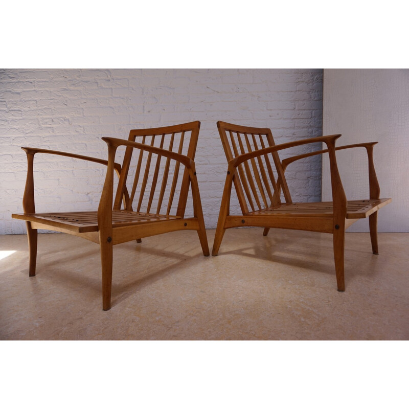 Set of 2 Vintage Easy Chairs by Ib Kofod-Larsen  - 1960s