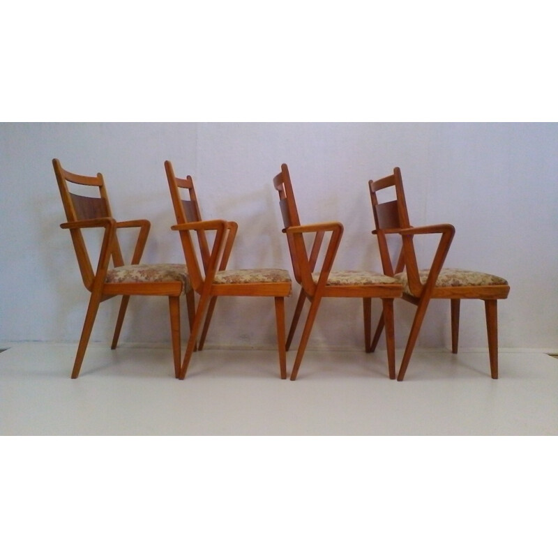 Suite de 4 chaises à repas JI-350 vintage par Jitona - 1960