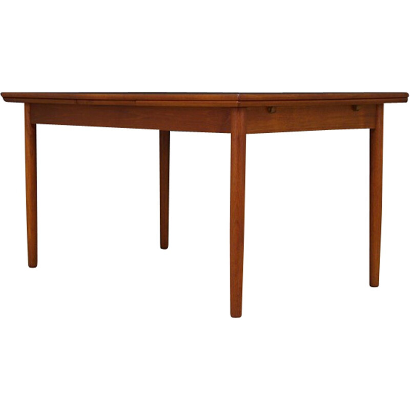 Table à repas vintage scandinave en teck avec extension - 1960