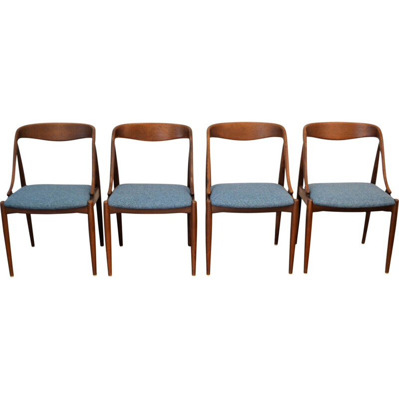 Suite de 4 chaises à repas vintage en teck par Johannes Andersen - 1960