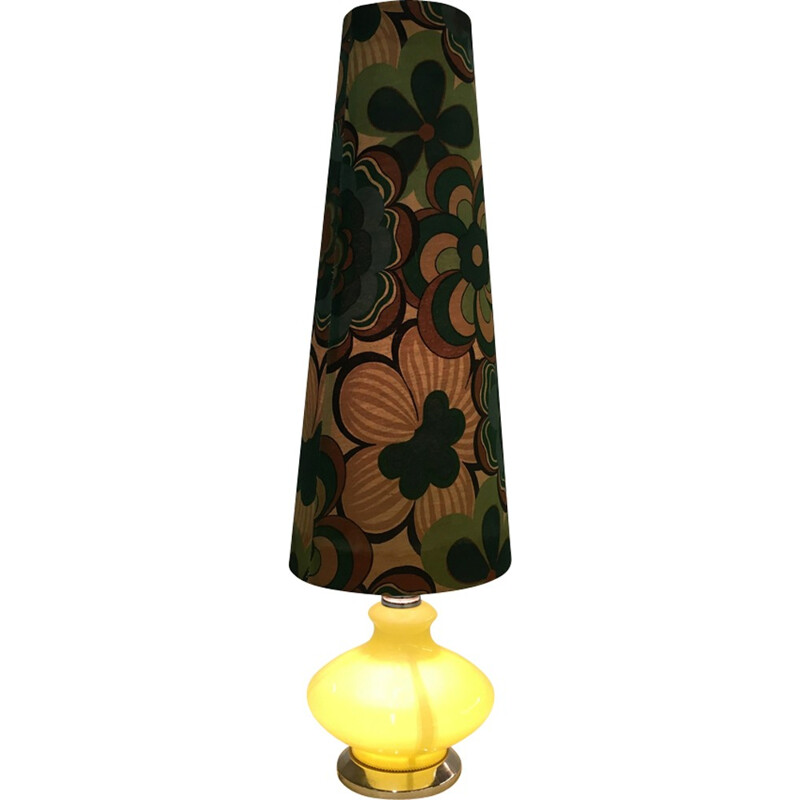 Lámpara de pie amarilla vintage de cristal de Murano - 1970