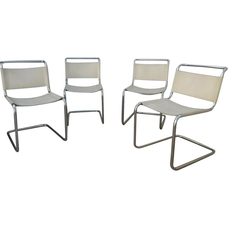 Set of 4 vintage S33 dining chairs by Mart Stam - 1970s