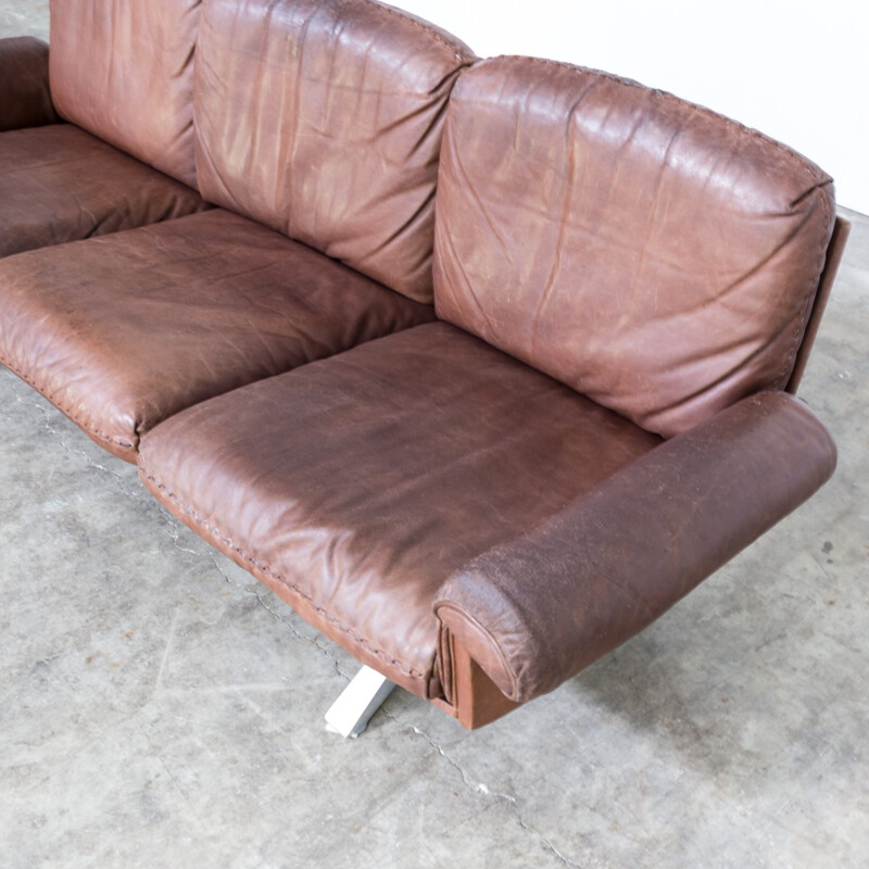 Vintage three seat sofa by De Sede DS31 - 1970s