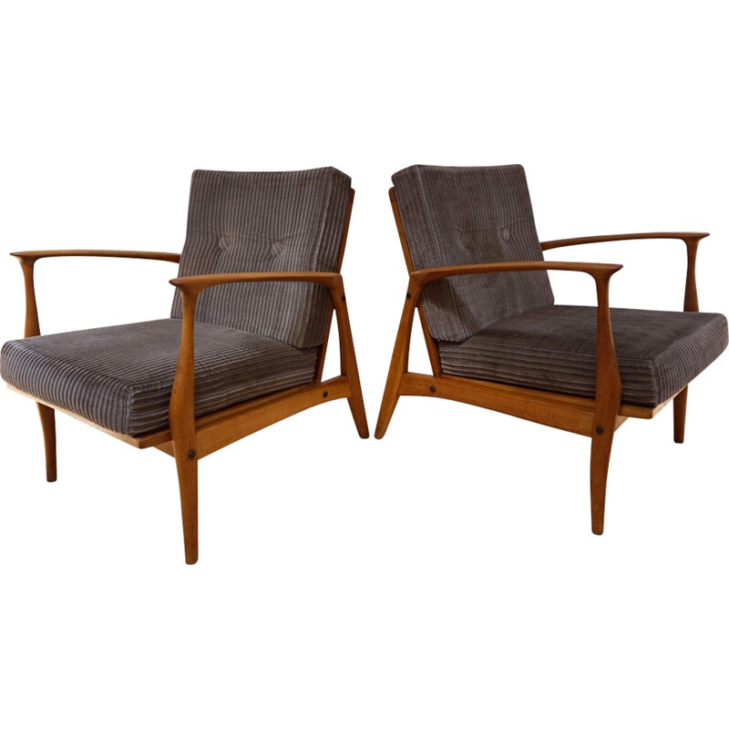 Suite de 2 Fauteuils lounge Vintage par Ib Kofod-Larsen - 1960