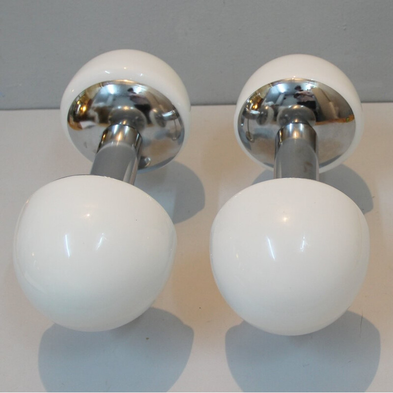 Set of 2 Vintage Wall lamp in chromed and metal - 1960s