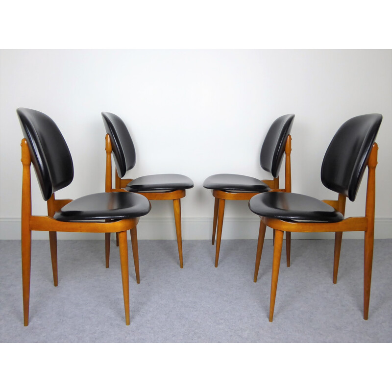 Set of 4 Chairs by Pierre Guariche, model "Pegase" by Baumann - 1960s