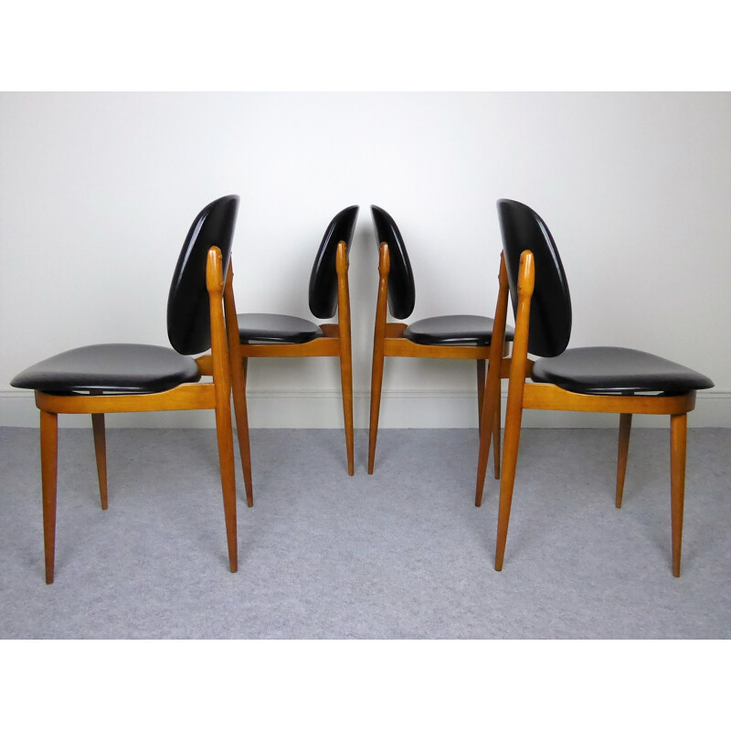Set of 4 Chairs by Pierre Guariche, model "Pegase" by Baumann - 1960s