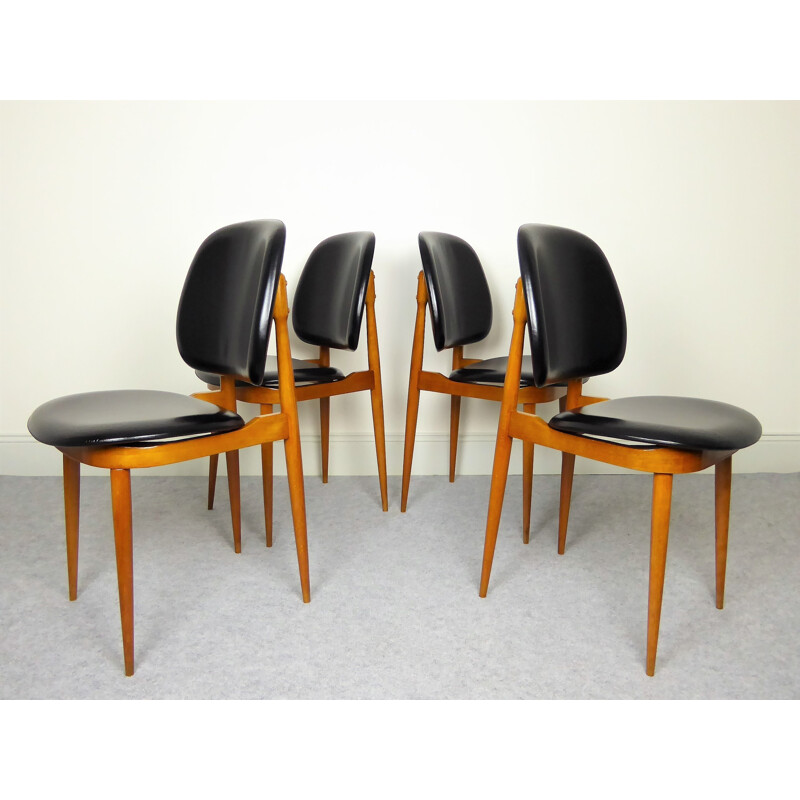 Set of 4 Chairs by Pierre Guariche, model "Pegase" by Baumann - 1960s