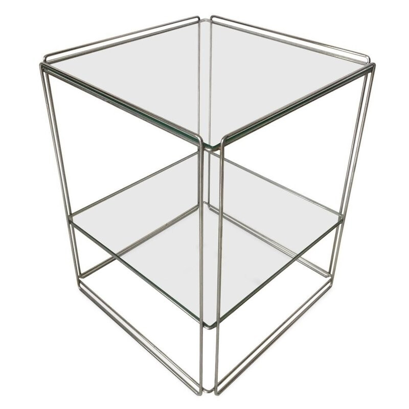 Two-Tiered Silver Side Table by Max Sauze - 1960s