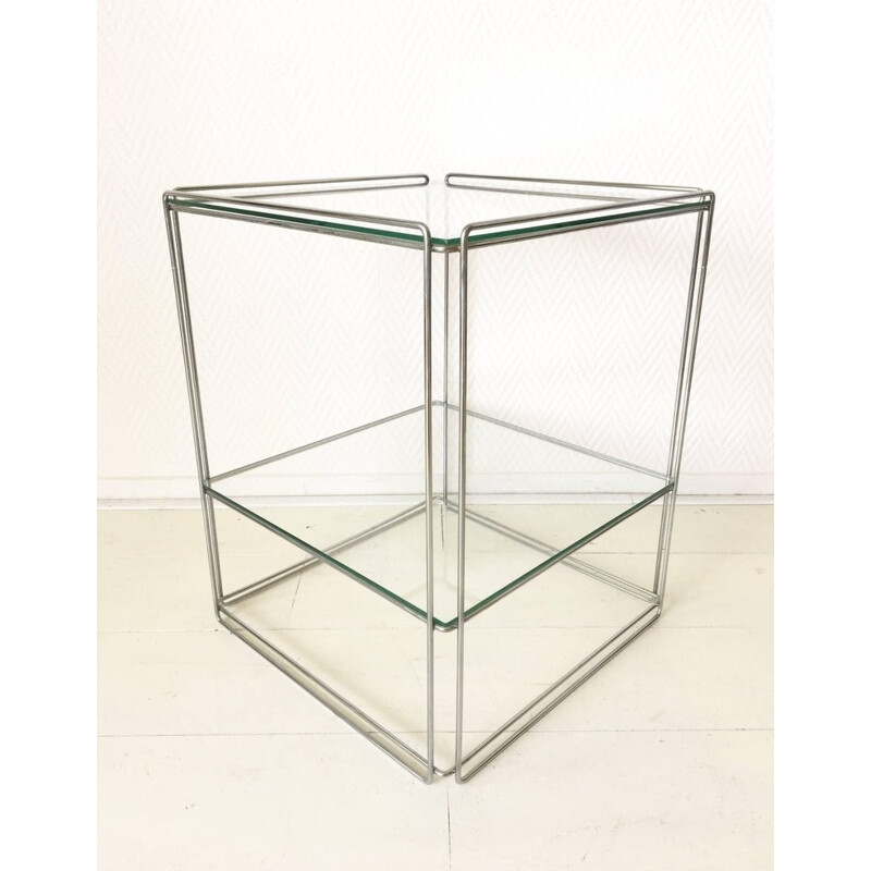 Two-Tiered Silver Side Table by Max Sauze - 1960s