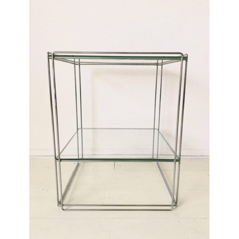 Two-Tiered Silver Side Table by Max Sauze - 1960s