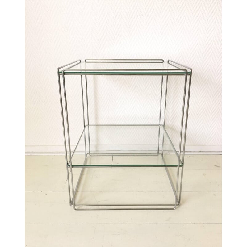 Two-Tiered Silver Side Table by Max Sauze - 1960s