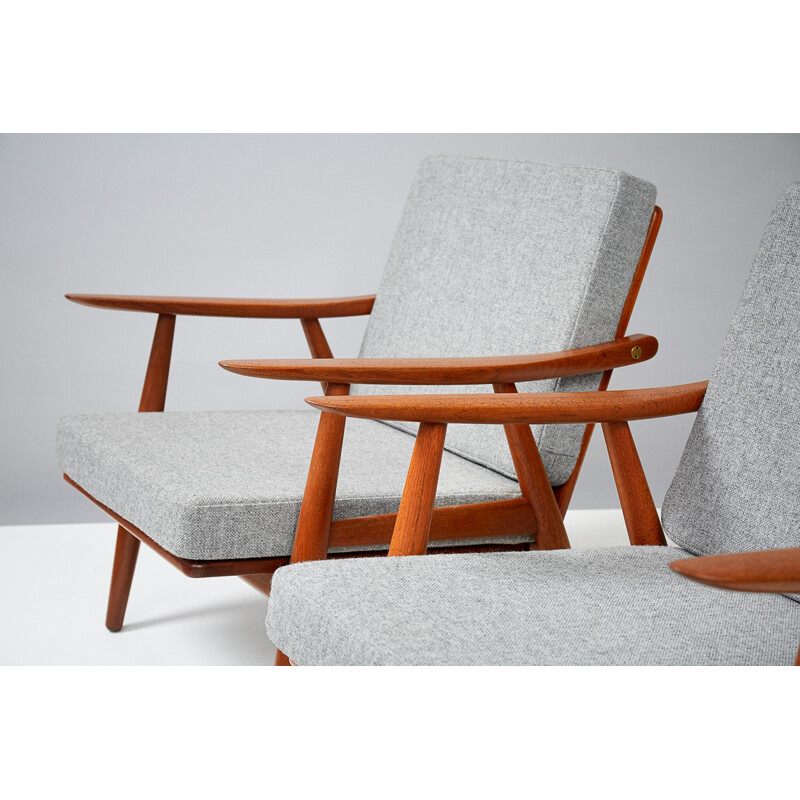 Set of 2 Armchairs in Teak by Hans Wegner GE-270 - 1950s